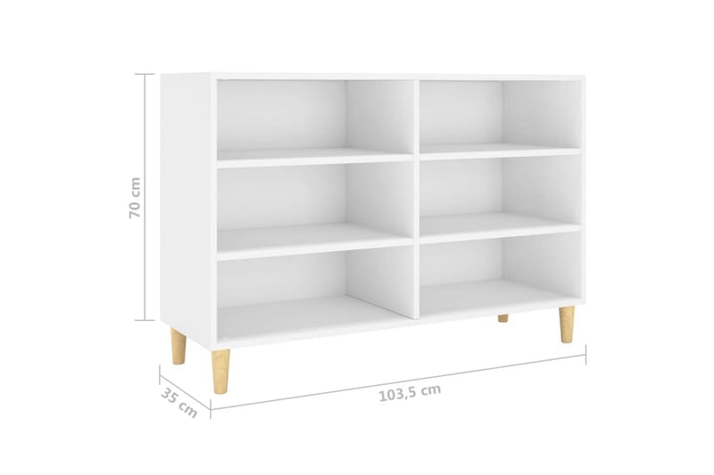 skænk 103,5x35x70 cm spånplade hvid - Hvid - Opbevaring - Opbevaringsmøbler - Skænke & sideboards