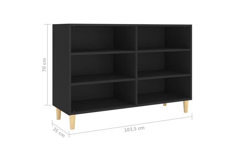 skænk 103,5x35x70 cm spånplade sort - Sort - Opbevaring - Opbevaringsmøbler - Skænke & sideboards