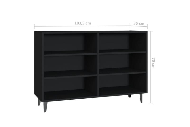 skænk 103,5x35x70 cm spånplade sort - Sort - Opbevaring - Opbevaringsmøbler - Skænke & sideboards