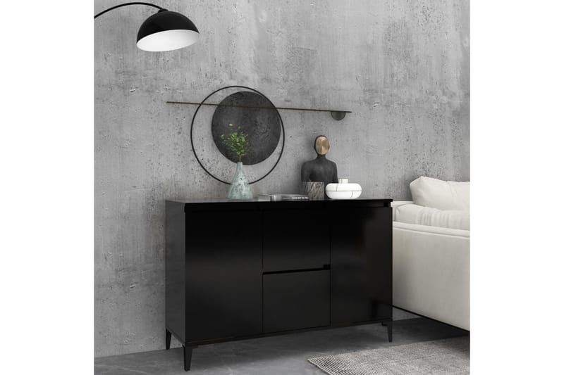 skænk 104x35x70 cm spånplade sort - Sort - Opbevaring - Opbevaringsmøbler - Skænke & sideboards