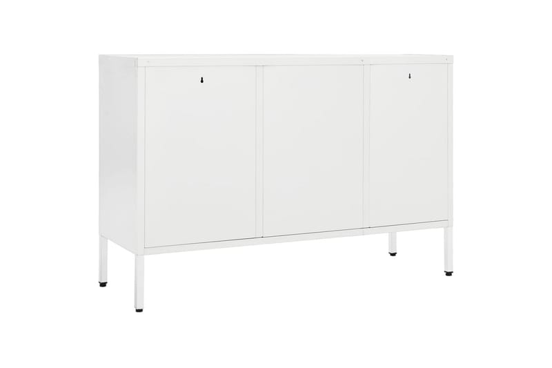 skænk 105x35x70 cm stål og glas hvid - Hvid - Opbevaring - Opbevaringsmøbler - Skænke & sideboards