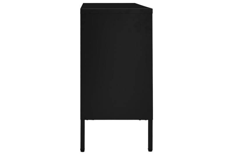 skænk 105x35x70 cm stål og glas sort - Sort - Opbevaring - Opbevaringsmøbler - Skænke & sideboards