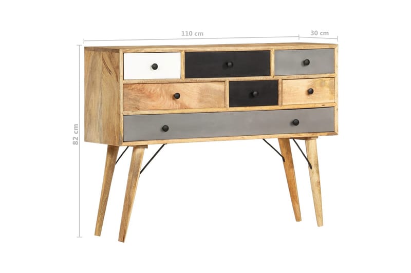 skænk 110 x 30 x 82 cm massivt mangotræ - Brun - Opbevaring - Opbevaringsmøbler - Skænke & sideboards