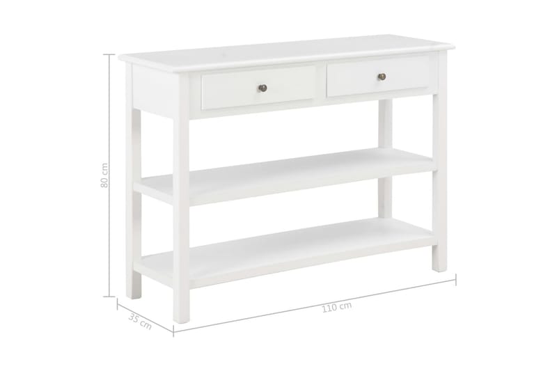 Skænk 110 X 35 X 80 Cm Mdf Hvid - Hvid - Opbevaring - Opbevaringsmøbler - Skænke & sideboards