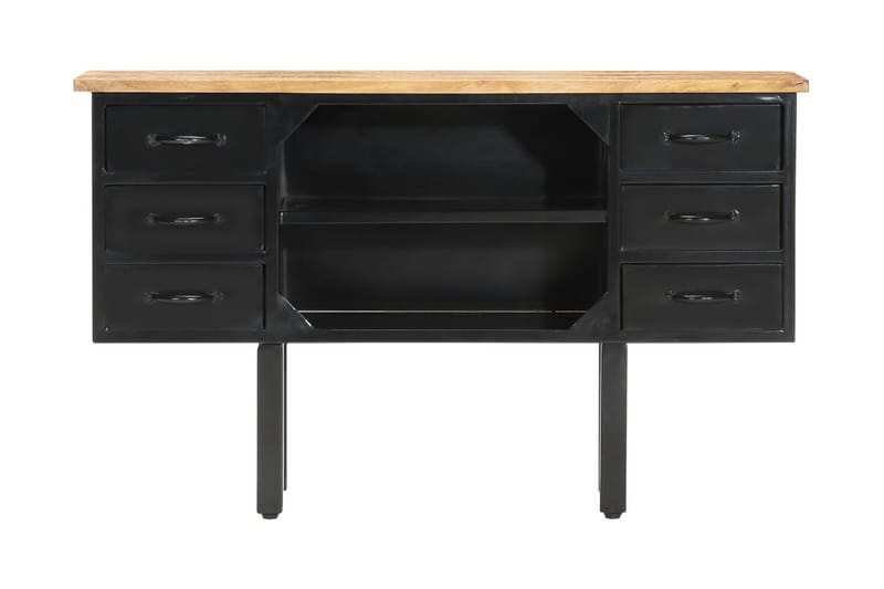 skænk 110x30x65 cm massivt ru mangotræ og stål - Brun - Opbevaring - Opbevaringsmøbler - Skænke & sideboards