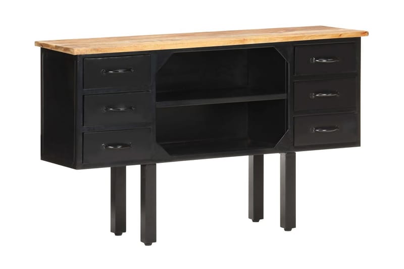 skænk 110x30x65 cm massivt ru mangotræ og stål - Brun - Opbevaring - Opbevaringsmøbler - Skænke & sideboards