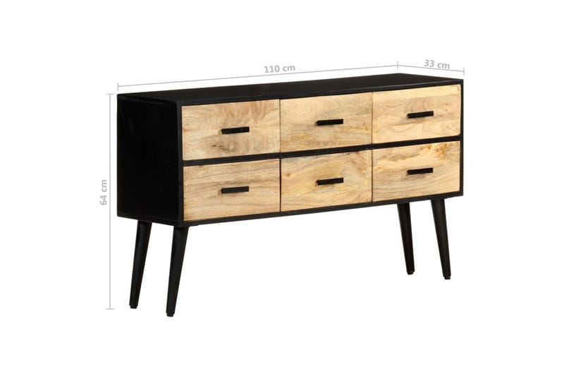 skænk 110x33x64 cm massivt mangotræ - Brun - Opbevaring - Opbevaringsmøbler - Skænke & sideboards