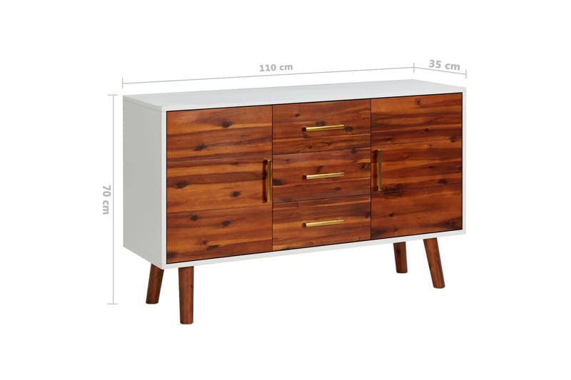 skænk 110x35x70 cm massivt akacietræ og MDF - Brun - Opbevaring - Opbevaringsmøbler - Skænke & sideboards