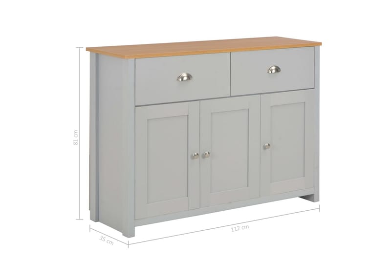 Skænk 112 X 35 X 81 Cm Grå - Grå - Opbevaring - Opbevaringsmøbler - Skænke & sideboards