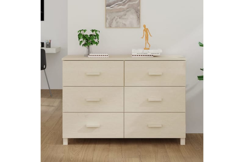 skænk 113x40x80 cm massivt fyrretræ gyldenbrun - Brun - Opbevaring - Opbevaringsmøbler - Skænke & sideboards