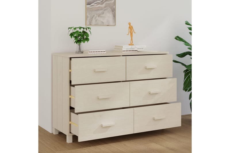 skænk 113x40x80 cm massivt fyrretræ gyldenbrun - Brun - Opbevaring - Opbevaringsmøbler - Skænke & sideboards