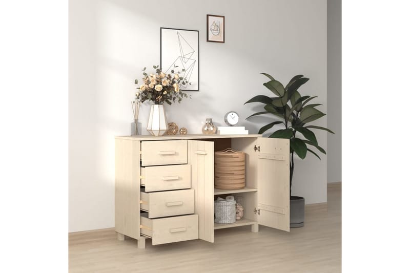 skænk 113x40x80 cm massivt fyrretræ gyldenbrun - Brun - Opbevaring - Opbevaringsmøbler - Skænke & sideboards