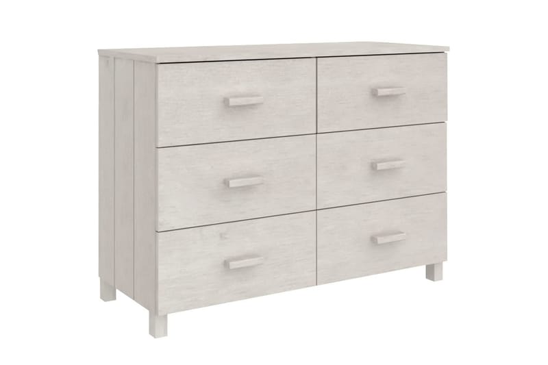 skænk 113x40x80 cm massivt fyrretræ hvid - Hvid - Opbevaring - Opbevaringsmøbler - Skænke & sideboards