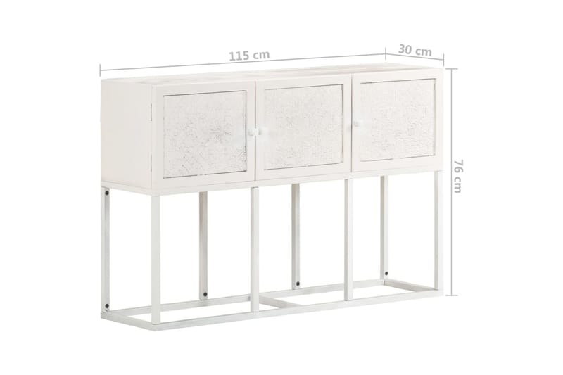 skænk 115x30x76 cm massivt mangotræ - Hvid - Opbevaring - Opbevaringsmøbler - Skænke & sideboards