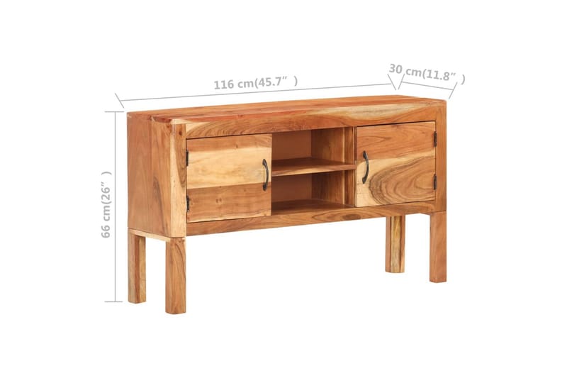 Skænk 116x30x66 cm massivt akacietræ - Brun - Opbevaring - Opbevaringsmøbler - Skænke & sideboards