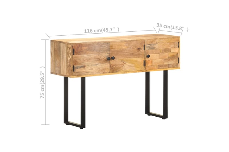 Skænk 116x35x75 cm massivt mangotræ - Brun - Opbevaring - Opbevaringsmøbler - Skænke & sideboards