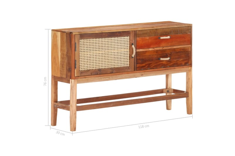 Skænk 118X30X76 cm Massivt Genbrugstræ - Opbevaring - Opbevaringsmøbler - Skænke & sideboards