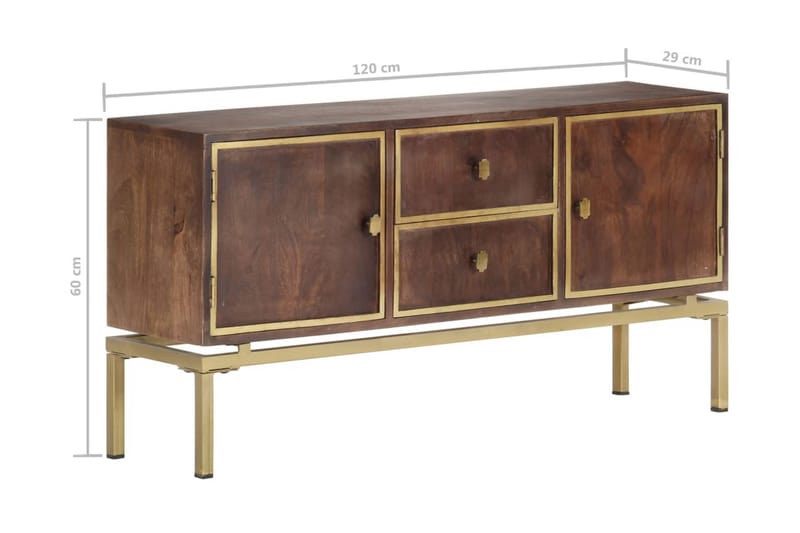 Skænk 120x29x60 cm Massivt Mangotræ - Opbevaring - Opbevaringsmøbler - Skænke & sideboards