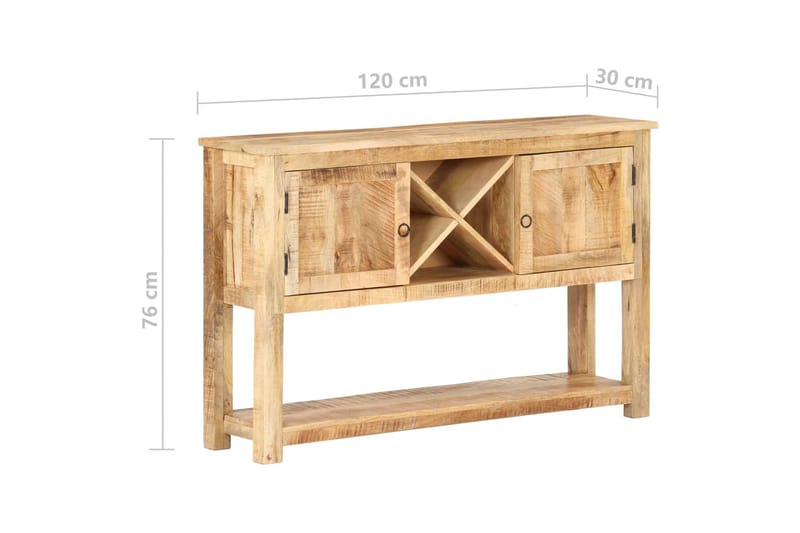 skænk 120x30x76 cm ru mangotræ - Brun - Opbevaring - Opbevaringsmøbler - Skænke & sideboards