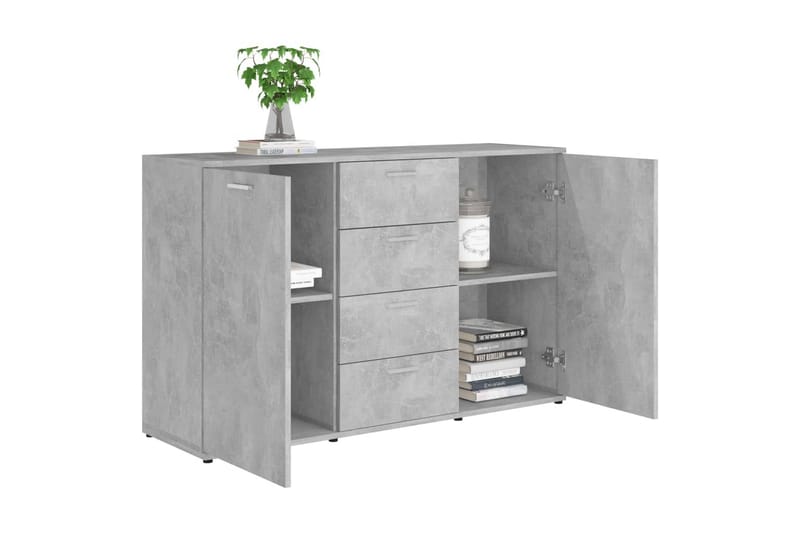 Skænk 120x35,5x75 cm Spånplade Betongrå - Grå - Opbevaring - Opbevaringsmøbler - Skænke & sideboards