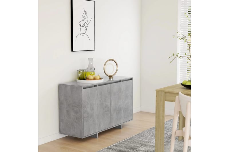 skænk 120x41x75 cm spånplade betongrå - Grå - Opbevaring - Opbevaringsmøbler - Skænke & sideboards