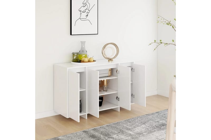 skænk 120x41x75 cm spånplade hvid - Hvid - Opbevaring - Opbevaringsmøbler - Skænke & sideboards