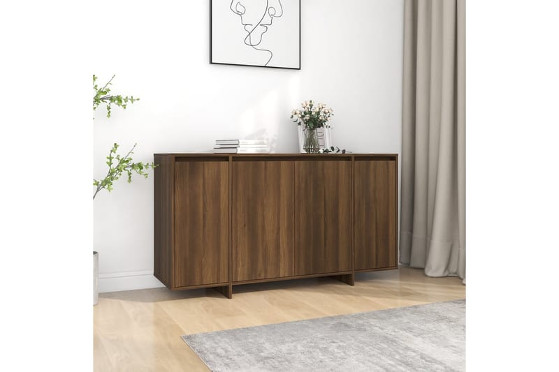 skænk 135x41x75 cm spånplade brun egetræsfarve - Brun - Opbevaring - Opbevaringsmøbler - Skænke & sideboards