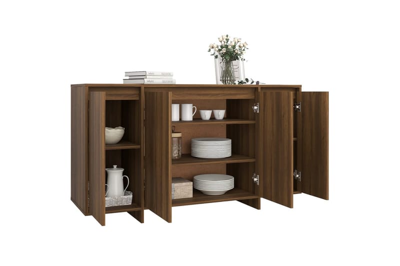 skænk 135x41x75 cm spånplade brun egetræsfarve - Brun - Opbevaring - Opbevaringsmøbler - Skænke & sideboards