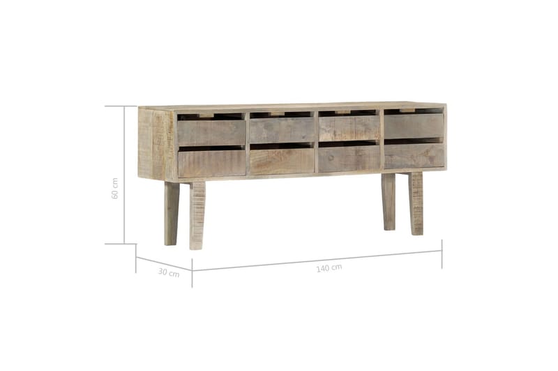 Skænk 140 X 30 X 60 Cm Massivt Mangotræ - Brun - Opbevaring - Opbevaringsmøbler - Skænke & sideboards