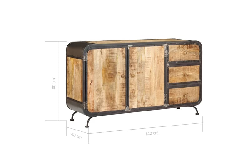 Skænk 140 X 40 X 80 Cm Massivt Mangotræ - Brun - Opbevaring - Opbevaringsmøbler - Skænke & sideboards