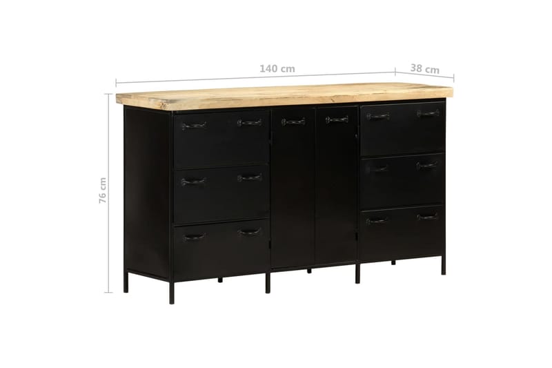 skænk 140x38x76 cm ru mangotræ - Opbevaring - Opbevaringsmøbler - Skænke & sideboards