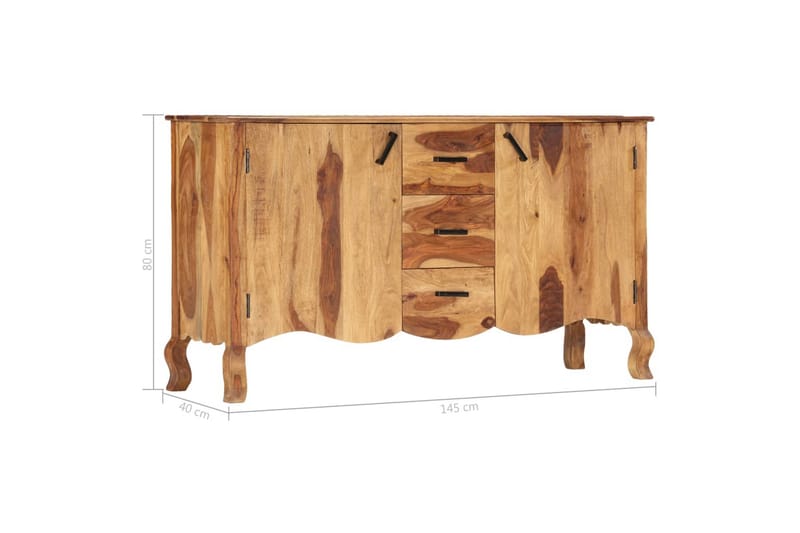 skænk 145x40x80 cm massivt sheeshamtræ - Brun - Opbevaring - Opbevaringsmøbler - Skænke & sideboards