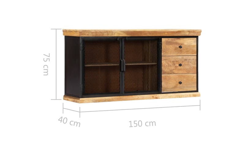 Skænk 150 X 40 X 75 Cm Massivt Mangotræ - Brun - Opbevaring - Opbevaringsmøbler - Skænke & sideboards