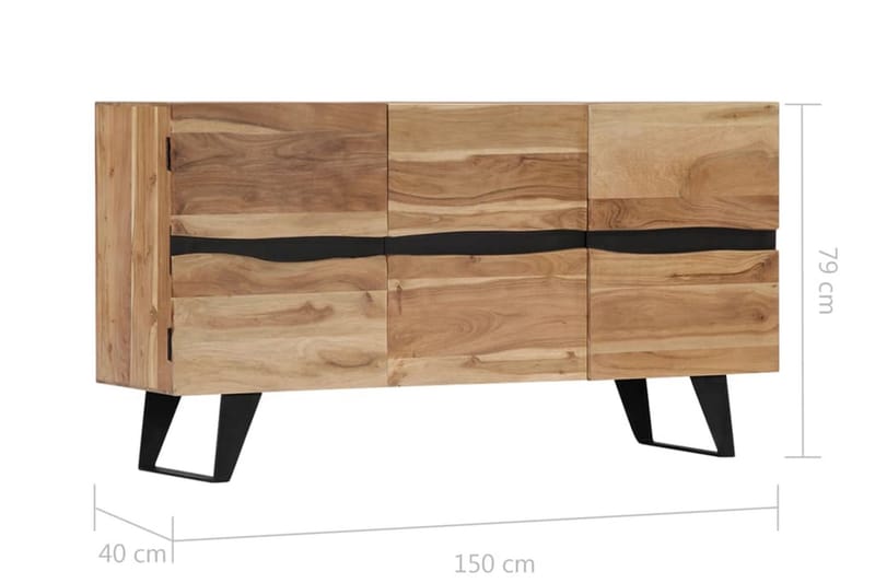 Skænk 150 X 40 X 79 Cm Massivt Akacietræ - Brun - Opbevaring - Opbevaringsmøbler - Skænke & sideboards