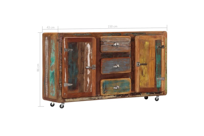 Skænk 150 X 43 X 86 Cm Massivt Genanvendt Træ - Brun - Opbevaring - Opbevaringsmøbler - Skænke & sideboards