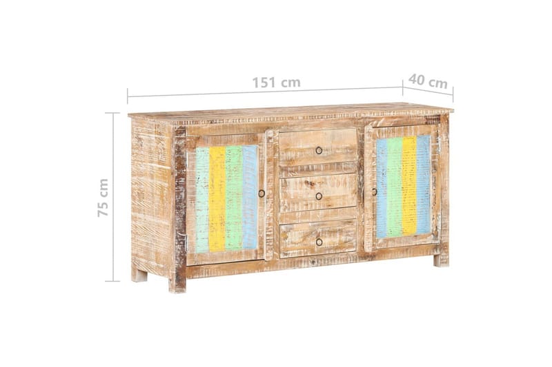 skænk 151x40x75 cm ru akacietræ - Flerfarvet - Opbevaring - Opbevaringsmøbler - Skænke & sideboards