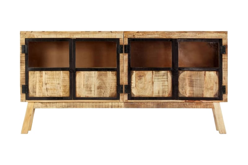 Skænk 160 X 30 X 80 Cm Massivt Ru Mangotræ Brun Og Sort - Brun - Opbevaring - Opbevaringsmøbler - Skænke & sideboards