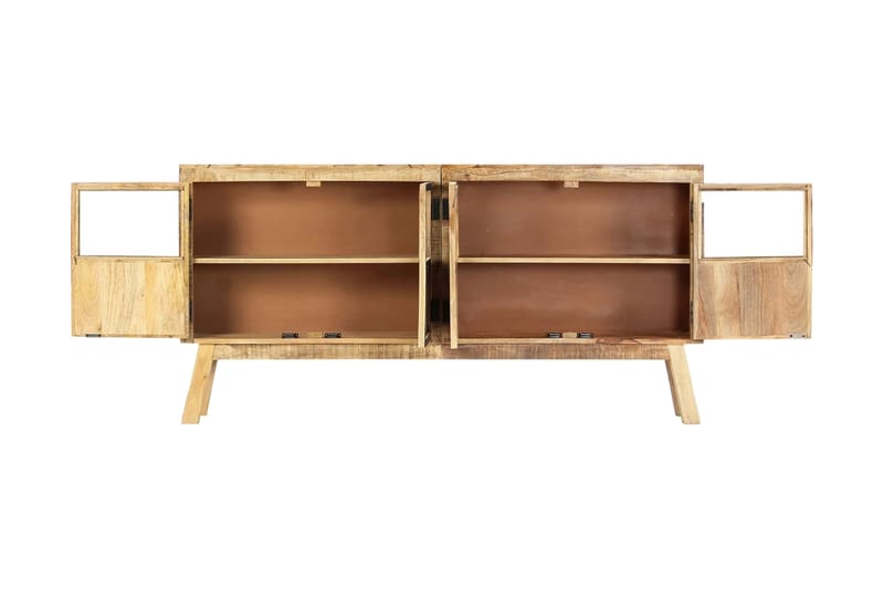 Skænk 160 X 30 X 80 Cm Massivt Ru Mangotræ Brun Og Sort - Brun - Opbevaring - Opbevaringsmøbler - Skænke & sideboards