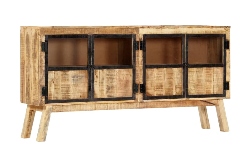 Skænk 160 X 30 X 80 Cm Massivt Ru Mangotræ Brun Og Sort - Brun - Opbevaring - Opbevaringsmøbler - Skænke & sideboards