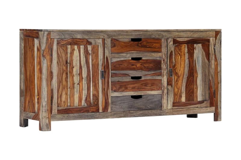 Skænk 160 X 40 X 75 Cm Massivt Sheeshamtræ Grå - Grå - Opbevaring - Opbevaringsmøbler - Skænke & sideboards