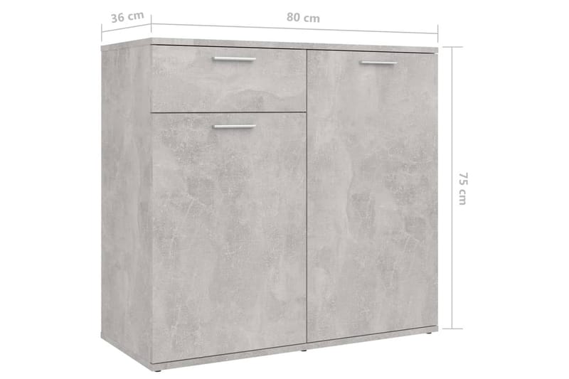 skænk 160x36x75 cm spånplade betongrå - Grå - Opbevaring - Opbevaringsmøbler - Skænke & sideboards