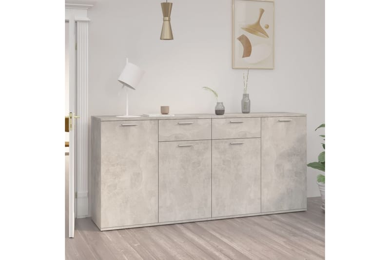 skænk 160x36x75 cm spånplade betongrå - Grå - Opbevaring - Opbevaringsmøbler - Skænke & sideboards