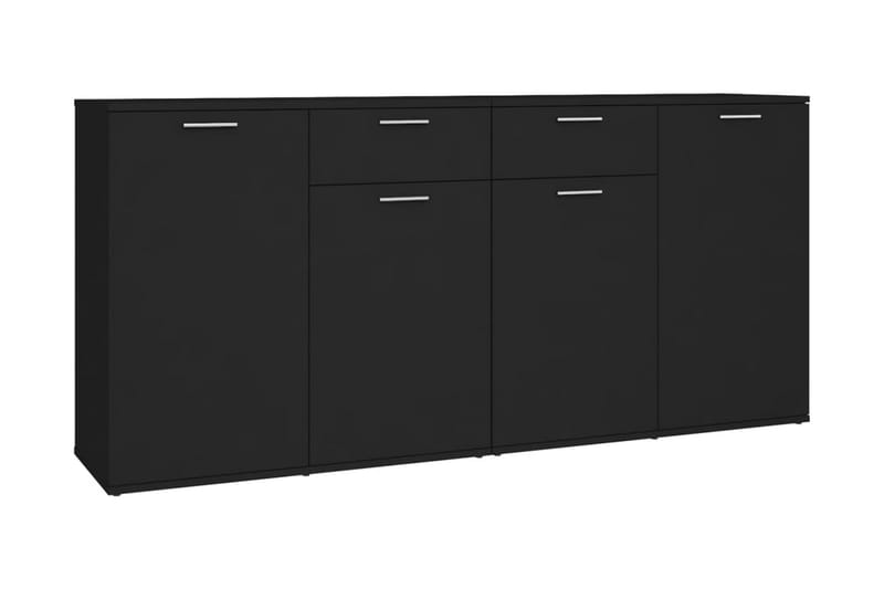 skænk 160x36x75 cm spånplade sort - Sort - Opbevaring - Opbevaringsmøbler - Skænke & sideboards