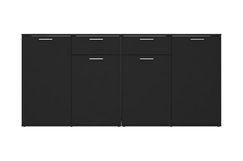 skænk 160x36x75 cm spånplade sort - Sort - Opbevaring - Opbevaringsmøbler - Skænke & sideboards