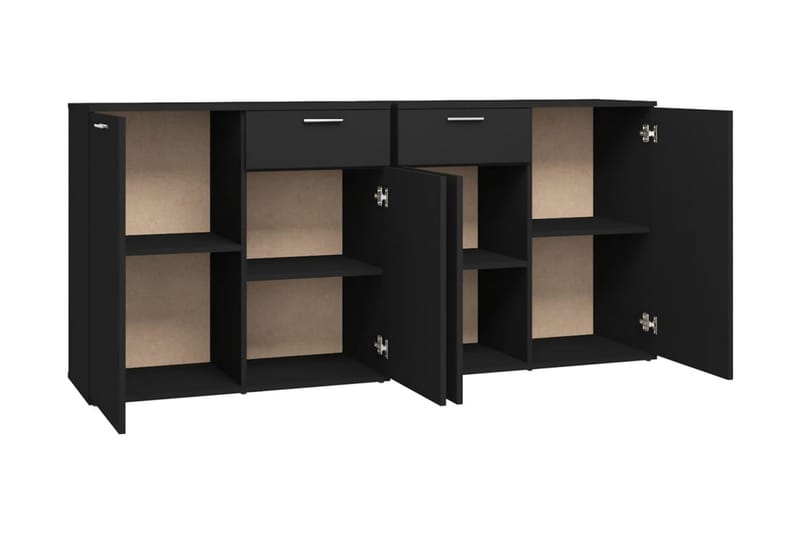 skænk 160x36x75 cm spånplade sort - Sort - Opbevaring - Opbevaringsmøbler - Skænke & sideboards