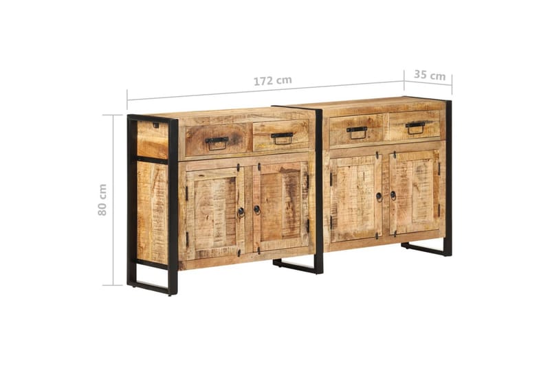 skænk 172x35x80 cm massivt mangotræ - Brun - Opbevaring - Opbevaringsmøbler - Skænke & sideboards