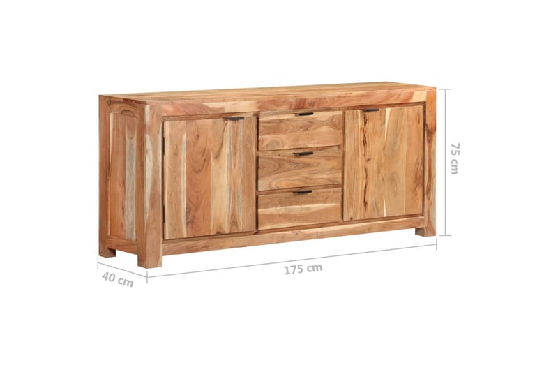 skænk 175x40x75 cm massivt akacietræ - Brun - Opbevaring - Opbevaringsmøbler - Skænke & sideboards