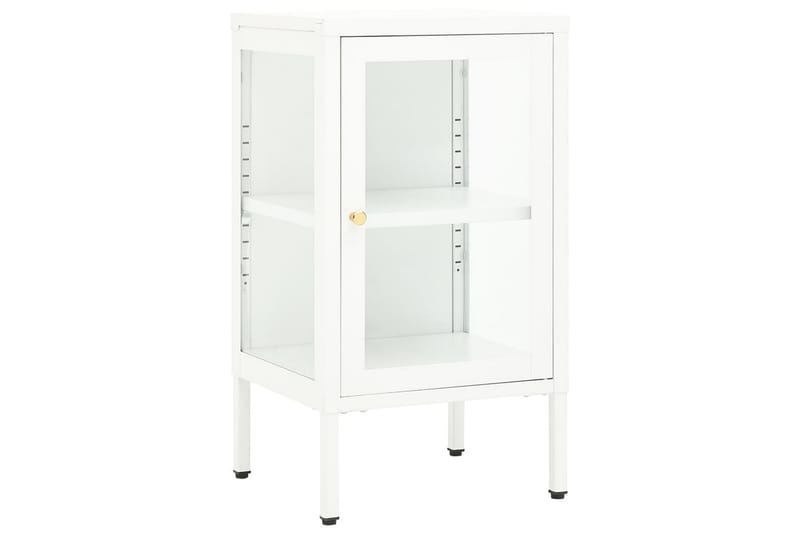 skænk 38x35x70 cm metal og glas - Hvid - Opbevaring - Opbevaringsmøbler - Skænke & sideboards