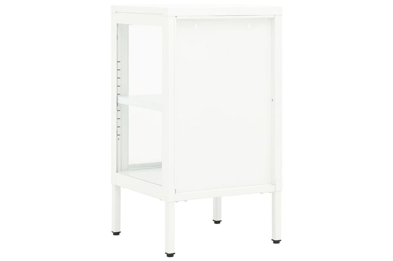 skænk 38x35x70 cm metal og glas - Hvid - Opbevaring - Opbevaringsmøbler - Skænke & sideboards