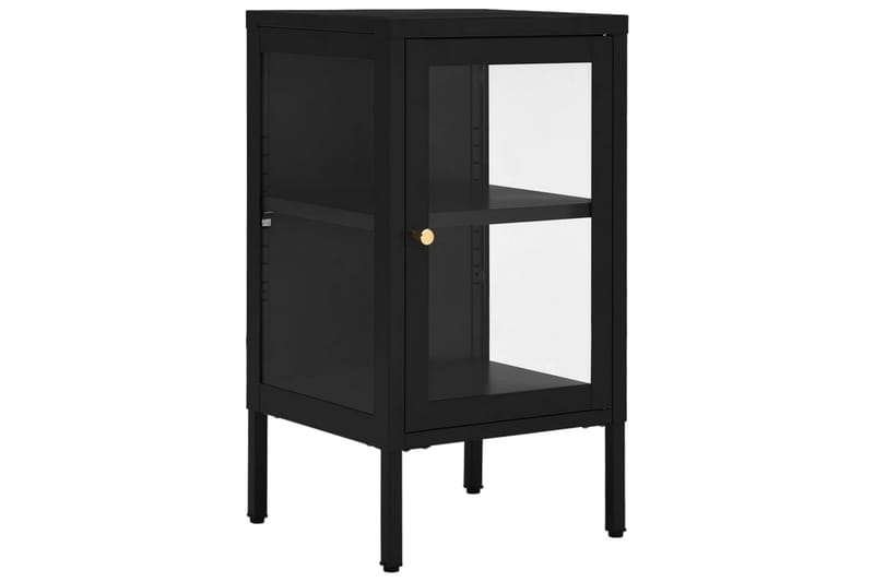 skænk 38x35x70 cm stål og glas sort - Sort - Opbevaring - Opbevaringsmøbler - Skænke & sideboards